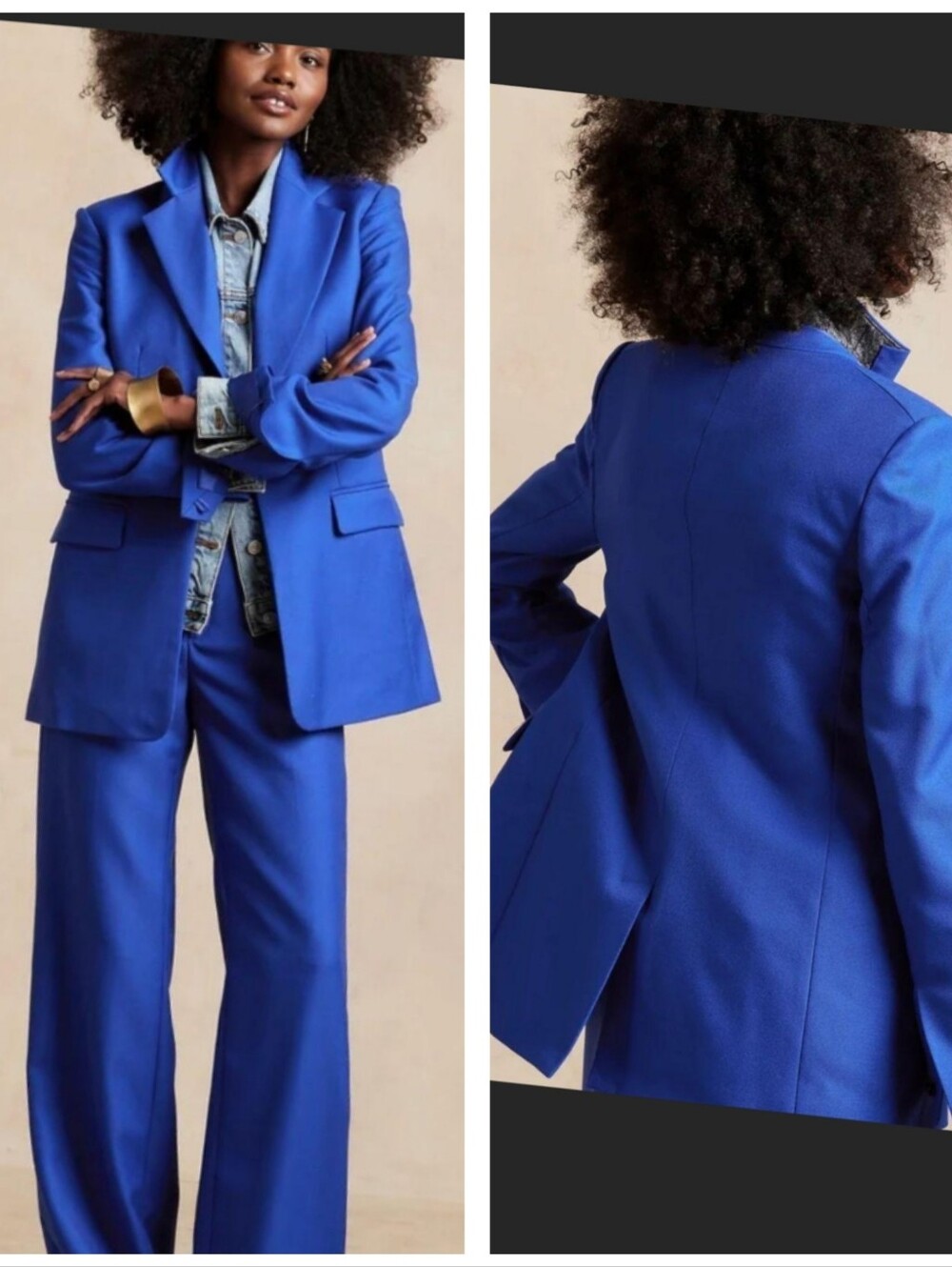 Banana Republic Blue Lido Scupted Wool  Blazer Jacket Size 4